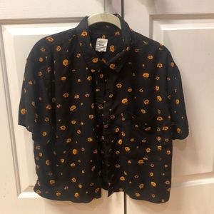 Vans Floral and Black Shirt Size XL